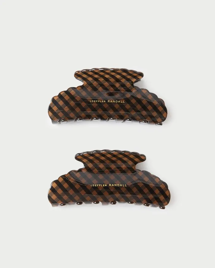 Loeffler Randall Yuri BrownBlack Hair Clip Set Women Accessories