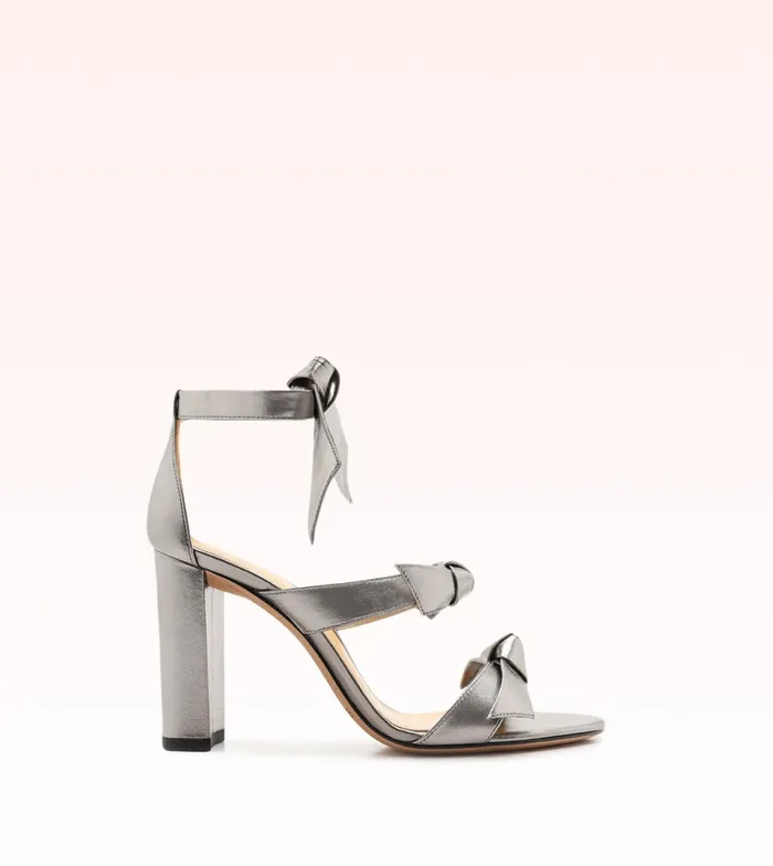 Lolita Block 90 Metallic Silver Sandal 8211 Silver Heels Graphite Women Alexandre Birman Sandals