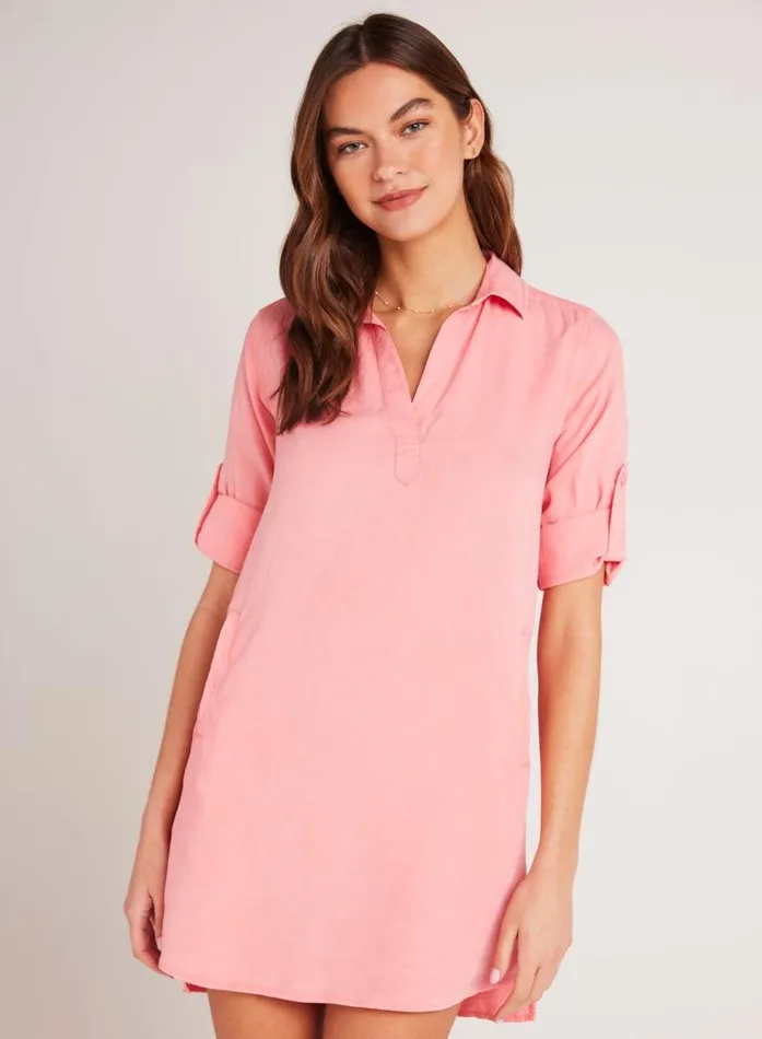 Long Sleeve ALine Shirt Dress 8211 Blossom Pink Women Bella Dahl Mini Dresses