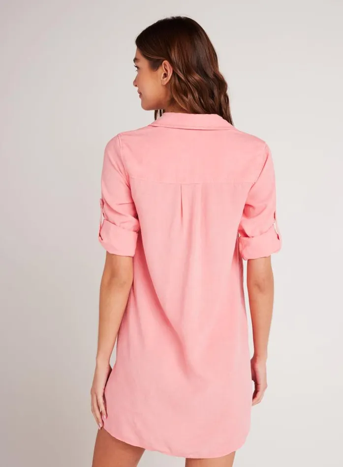 Long Sleeve ALine Shirt Dress 8211 Blossom Pink Women Bella Dahl Mini Dresses Long Sleeve ALine Shirt Dress 8211 Blossom Pink Women Bella Dahl Mini Dresses