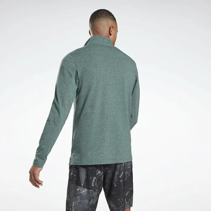 Loungewear Mens Reebok ActivchillCotton QuarterZip Top Forest Green