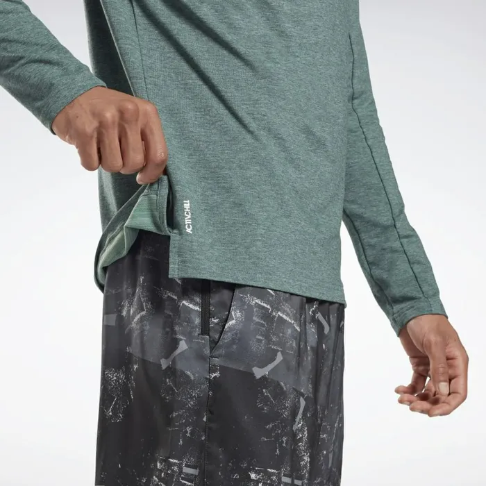 Loungewear Mens Reebok ActivchillCotton QuarterZip Top Forest Green
