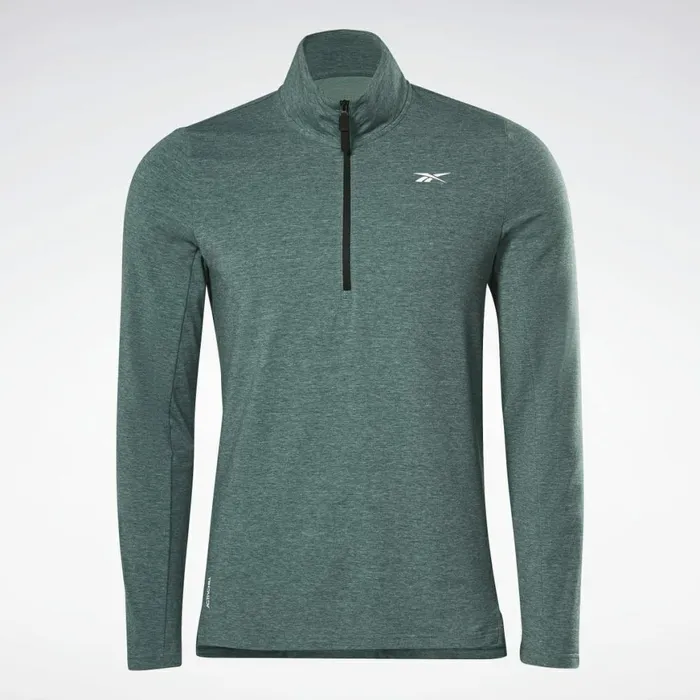 Loungewear Mens Reebok ActivchillCotton QuarterZip Top Forest Green