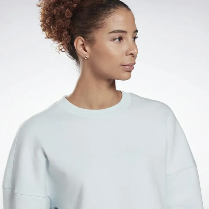 Loungewear Womens Reebok DreamBlend Cotton Midlayer Sweatshirt Chalk Blue