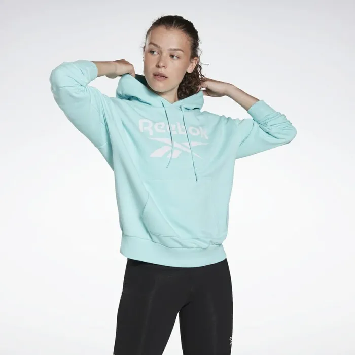 Loungewear Womens Reebok Identity Logo French Terry Hoodie Digital Glow