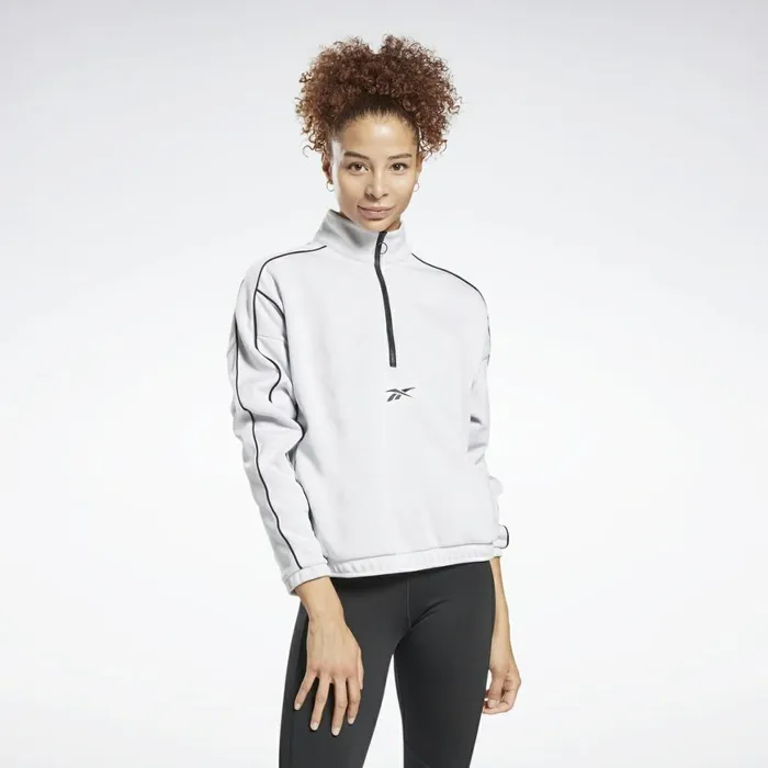 Loungewear Womens Reebok Workout Ready 12 Zip Sweatshirt White