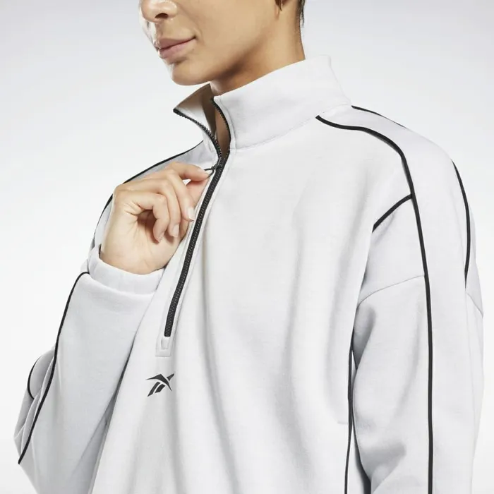 Loungewear Womens Reebok Workout Ready 12 Zip Sweatshirt White