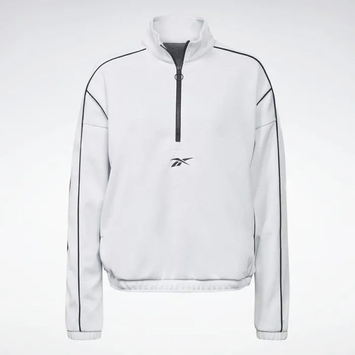 Loungewear Womens Reebok Workout Ready 12 Zip Sweatshirt White