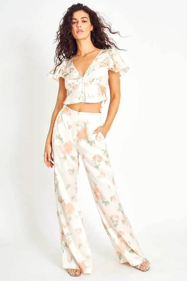 LoveShackFancy Bottoms Womens Celestine Pant SANDY ROSE