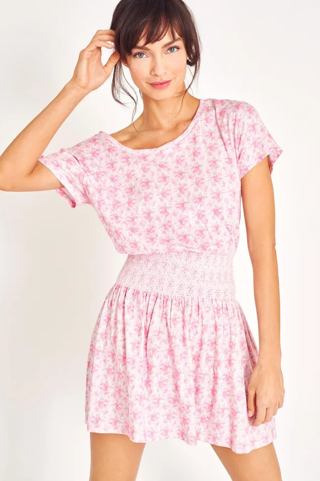 LoveShackFancy Dresses Womens Amore Mini Dress ROSE PATCH