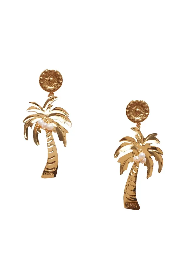 LoveShackFancy Jewelry Womens LoveShackFancy X Lova Palm Tree Earrings GOLD