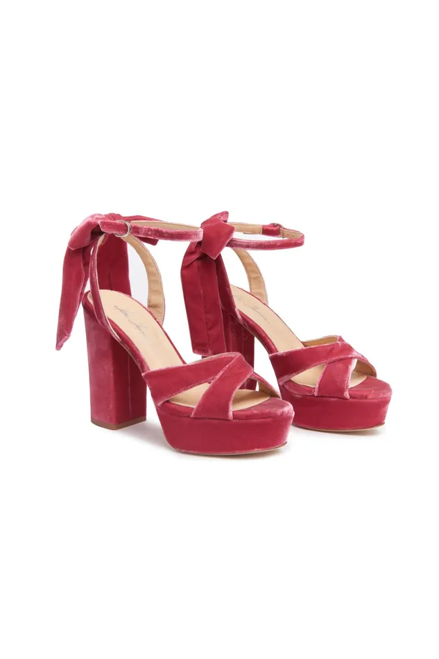 LoveShackFancy Shoes Womens Isa Tapia Bow Platform Sandal PINK