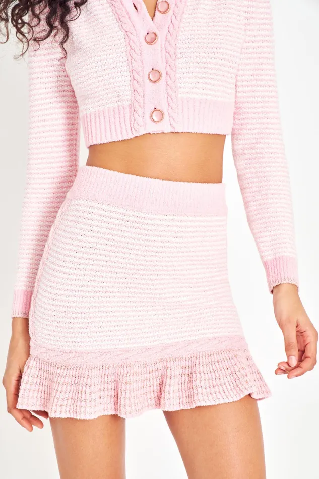 LoveShackFancy Skirts Womens Heiress Mini Skirt ORCHID PINK