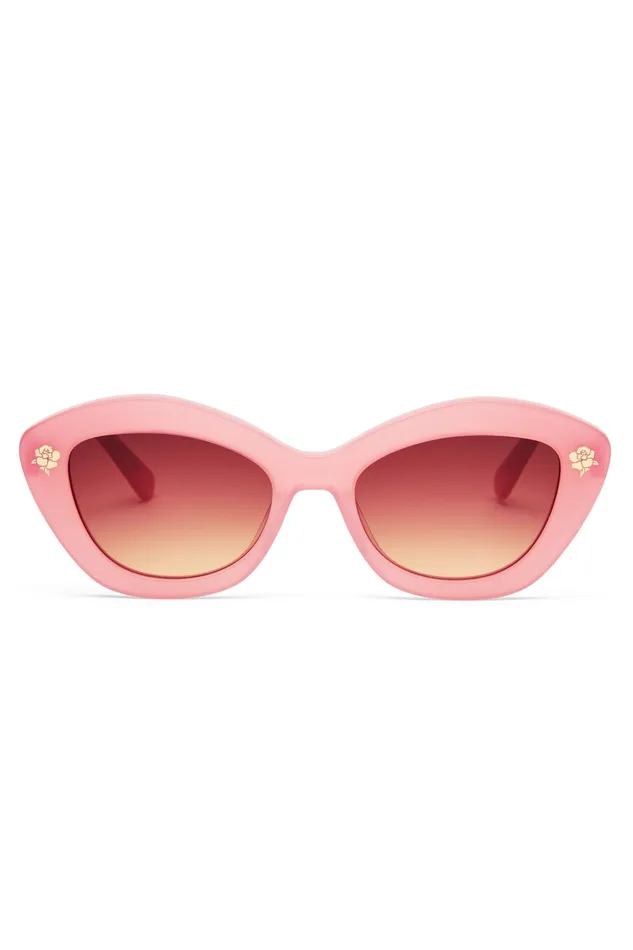 LoveShackFancy Sunglasses Womens Hessel Cat Eye Sunglasses 8211 PEONY PINK PEONY PINK 8211 PEONY PINK LoveShackFancy Sunglasses Womens Hessel Cat Eye Sunglasses 8211 PEONY PINK PEONY PINK 8211 PEONY PINK