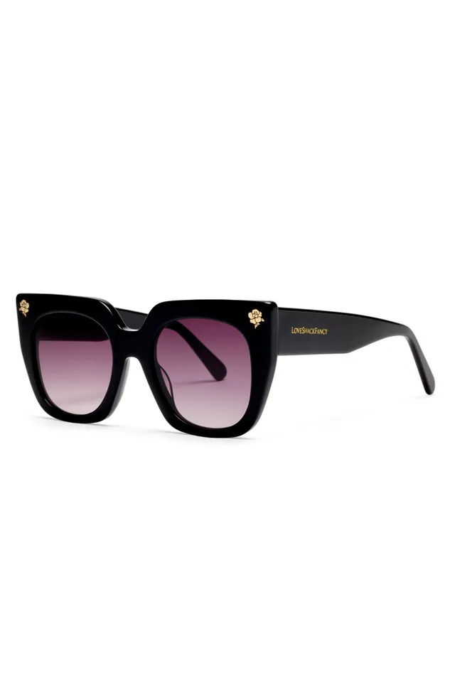 LoveShackFancy Sunglasses Womens Triana Sunglasses 8211 SOFT BLACK SOFT BLACK 8211 SOFT BLACK LoveShackFancy Sunglasses Womens Triana Sunglasses 8211 SOFT BLACK SOFT BLACK 8211 SOFT BLACK