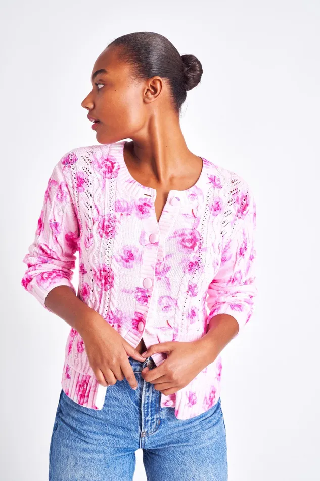 LoveShackFancy Sweaters and Knits Womens Lux Cardigan PINK DREAMFIELDS