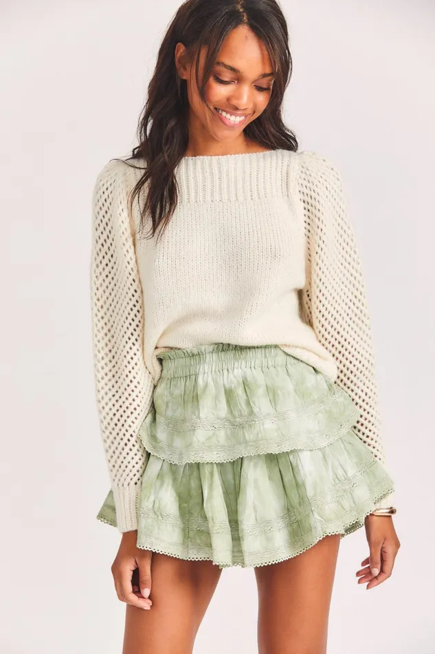 LoveShackFancy Sweaters and Knits Womens Rosie Pullover Sweater 8211 SNOW SNOW 8211 SNOW LoveShackFancy Sweaters and Knits Womens Rosie Pullover Sweater 8211 SNOW SNOW 8211 SNOW