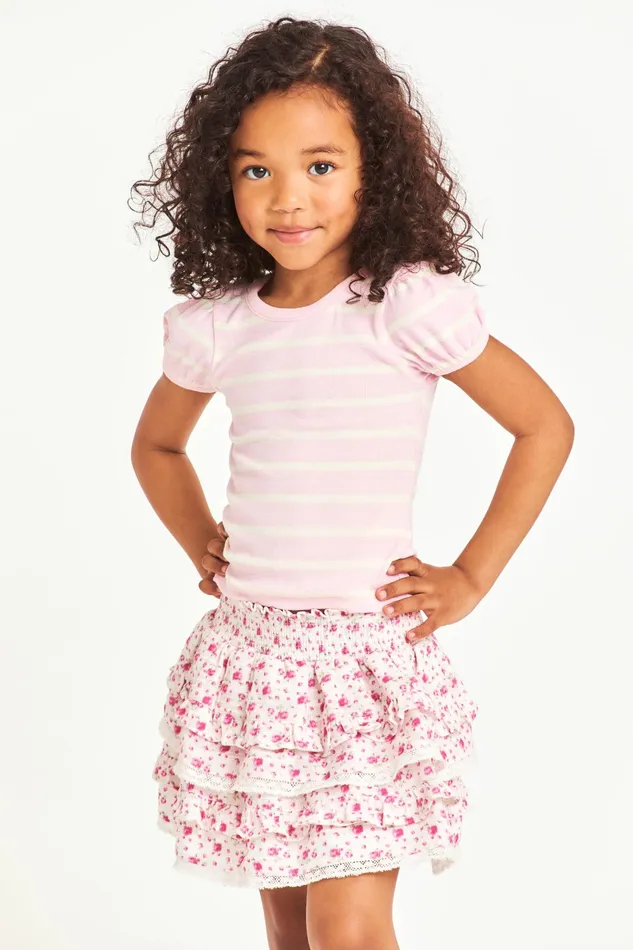 LoveShackFancy Tops Kids Girls Besiana Tee BERRIES AND CREAM