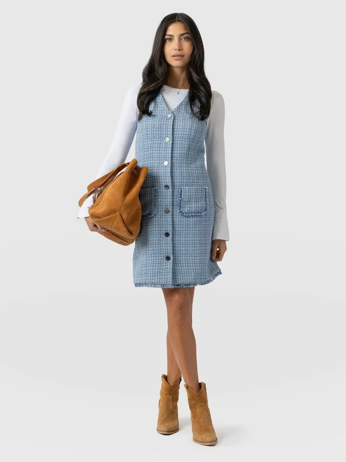 Luther Boucle Mini Dress 8211 Pale Blue Pale Blue Women Saint And Sofia Dresses