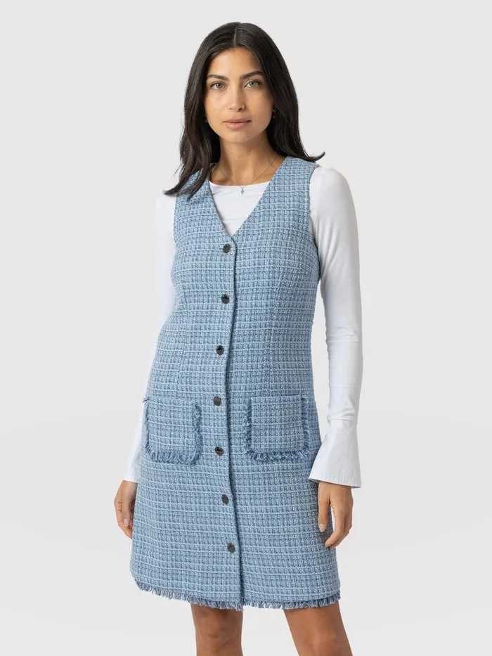Luther Boucle Mini Dress 8211 Pale Blue Pale Blue Women Saint And Sofia Dresses