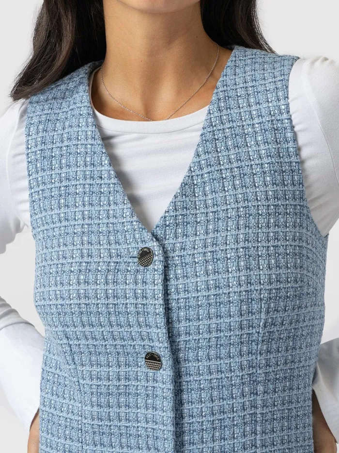 Luther Boucle Mini Dress 8211 Pale Blue Pale Blue Women Saint And Sofia Dresses