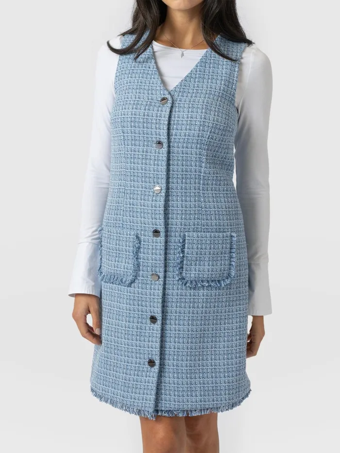 Luther Boucle Mini Dress 8211 Pale Blue Pale Blue Women Saint And Sofia Dresses
