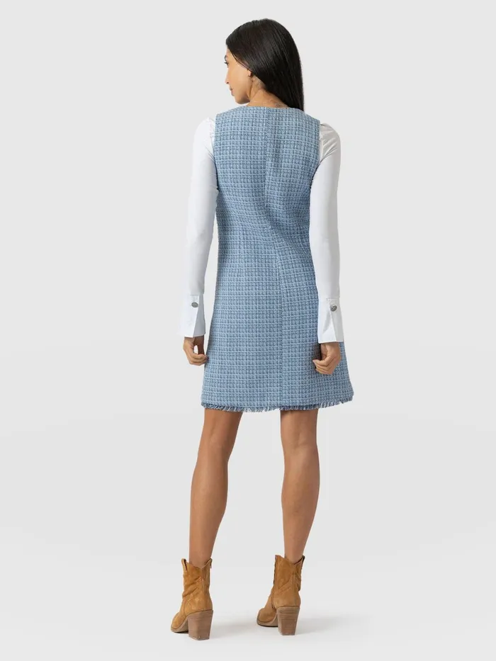 Luther Boucle Mini Dress 8211 Pale Blue Pale Blue Women Saint And Sofia Dresses