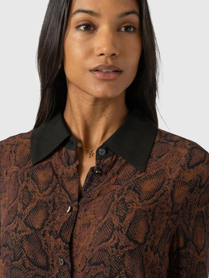 Madison Shirt 8211 Brown Snake Brown Snake Women Saint And Sofia Blouses and Shirts