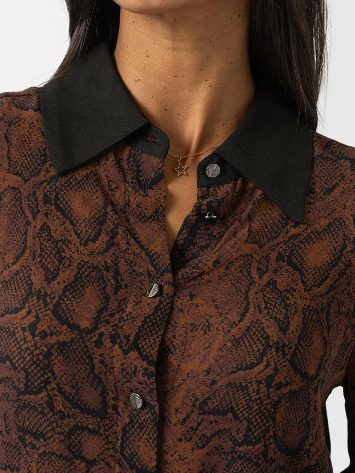 Madison Shirt 8211 Brown Snake Brown Snake Women Saint And Sofia Blouses and Shirts
