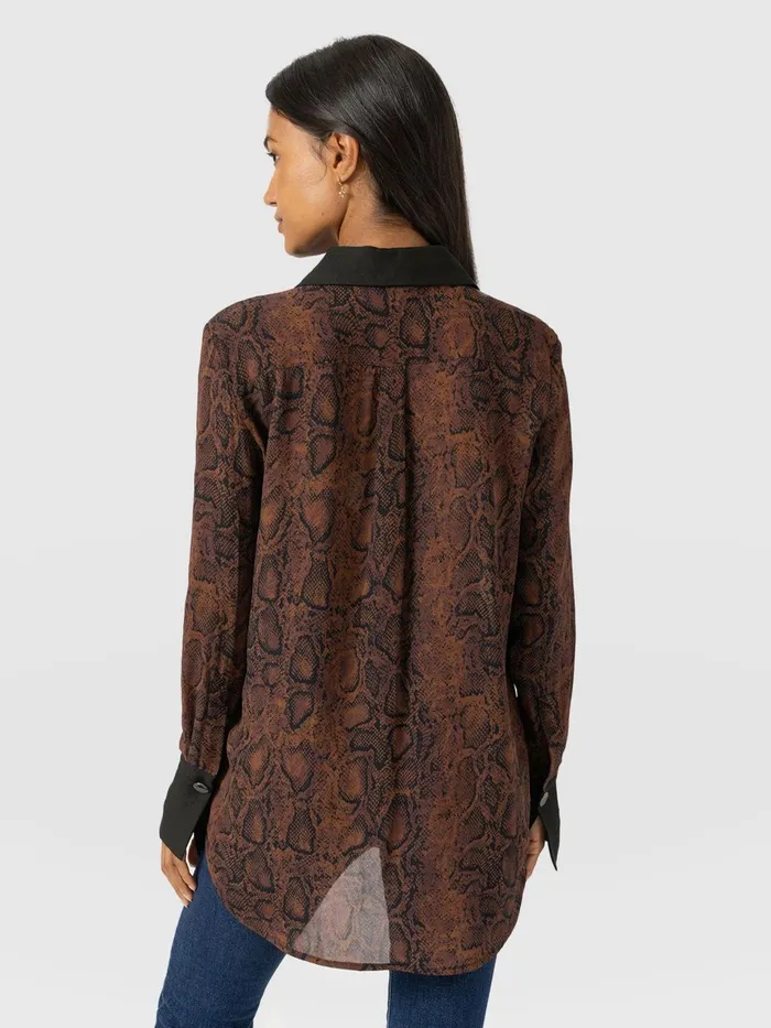 Madison Shirt 8211 Brown Snake Brown Snake Women Saint And Sofia Blouses and Shirts