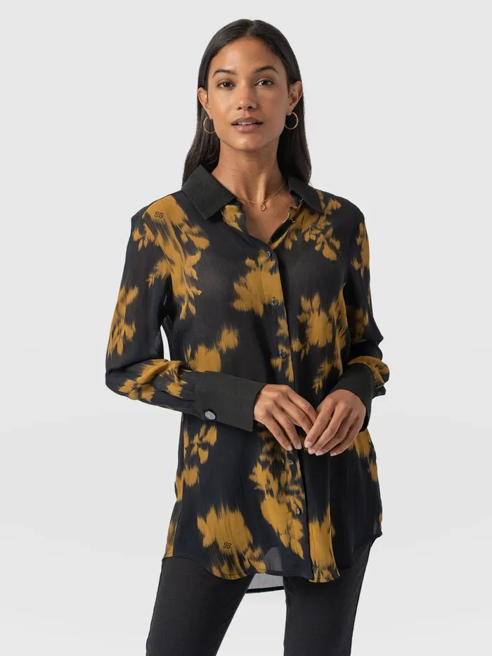 Madison Shirt 8211 Yellow Fade Floral Yellow Fade Floral Women Saint And Sofia Blouses and Shirts