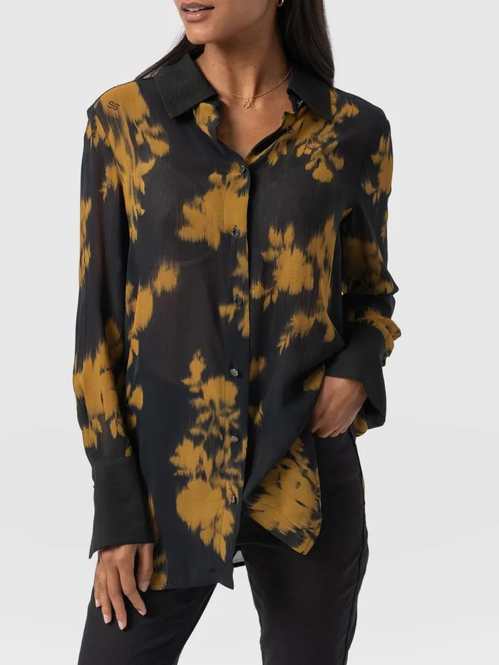 Madison Shirt 8211 Yellow Fade Floral Yellow Fade Floral Women Saint And Sofia Blouses and Shirts