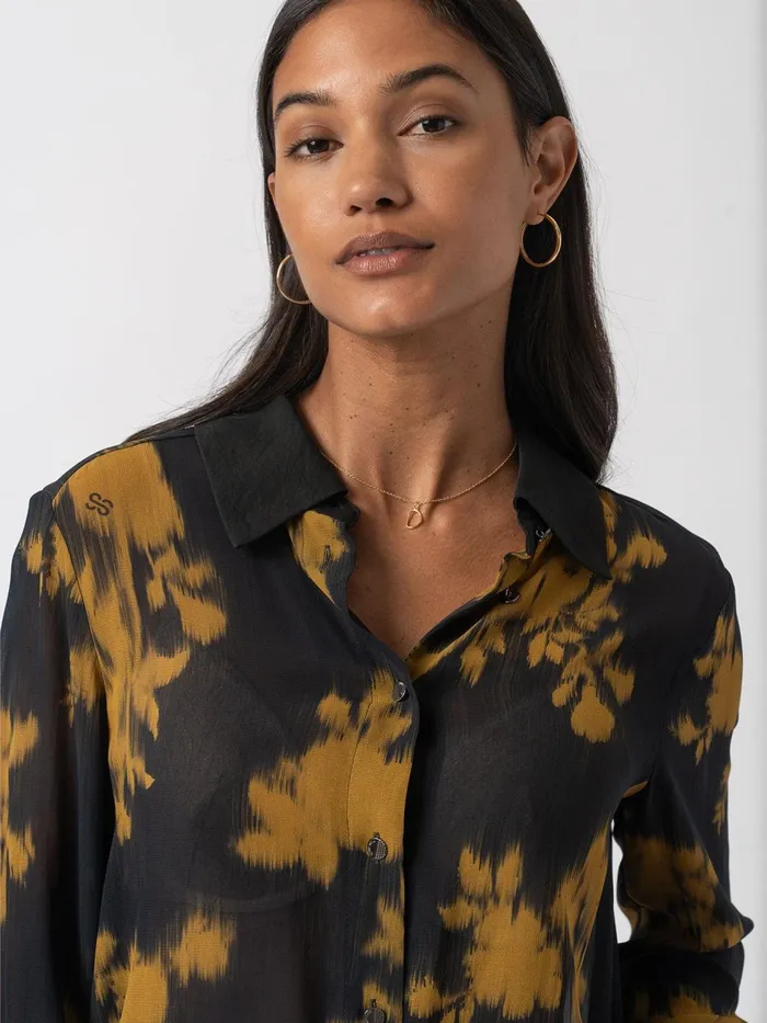 Madison Shirt 8211 Yellow Fade Floral Yellow Fade Floral Women Saint And Sofia Blouses and Shirts