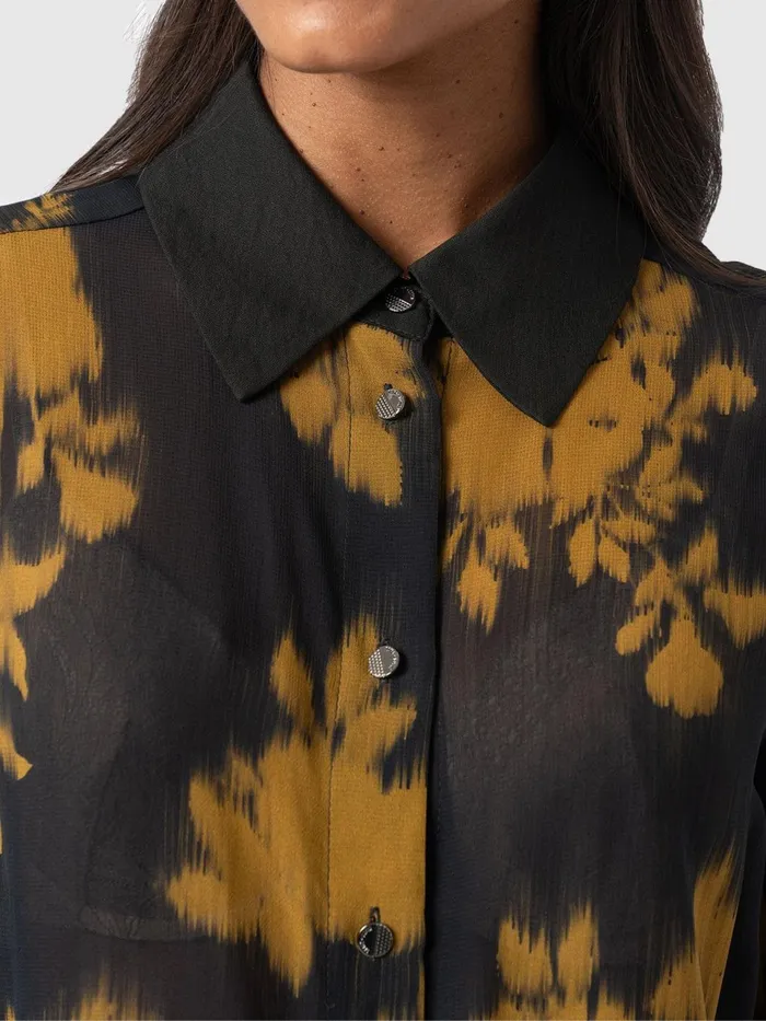 Madison Shirt 8211 Yellow Fade Floral Yellow Fade Floral Women Saint And Sofia Blouses and Shirts