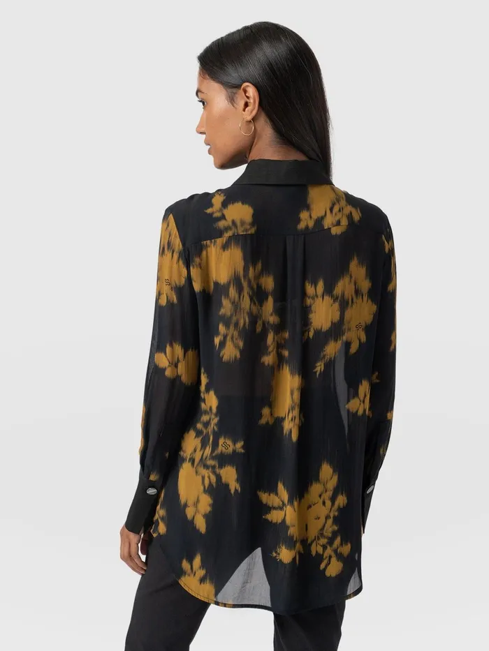 Madison Shirt 8211 Yellow Fade Floral Yellow Fade Floral Women Saint And Sofia Blouses and Shirts