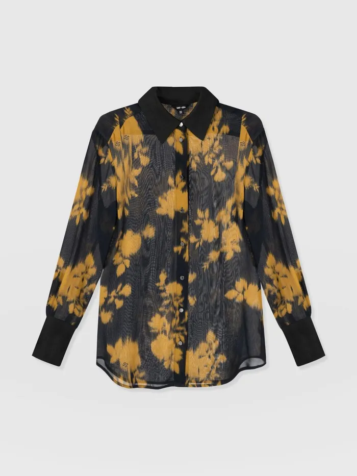 Madison Shirt 8211 Yellow Fade Floral Yellow Fade Floral Women Saint And Sofia Blouses and Shirts