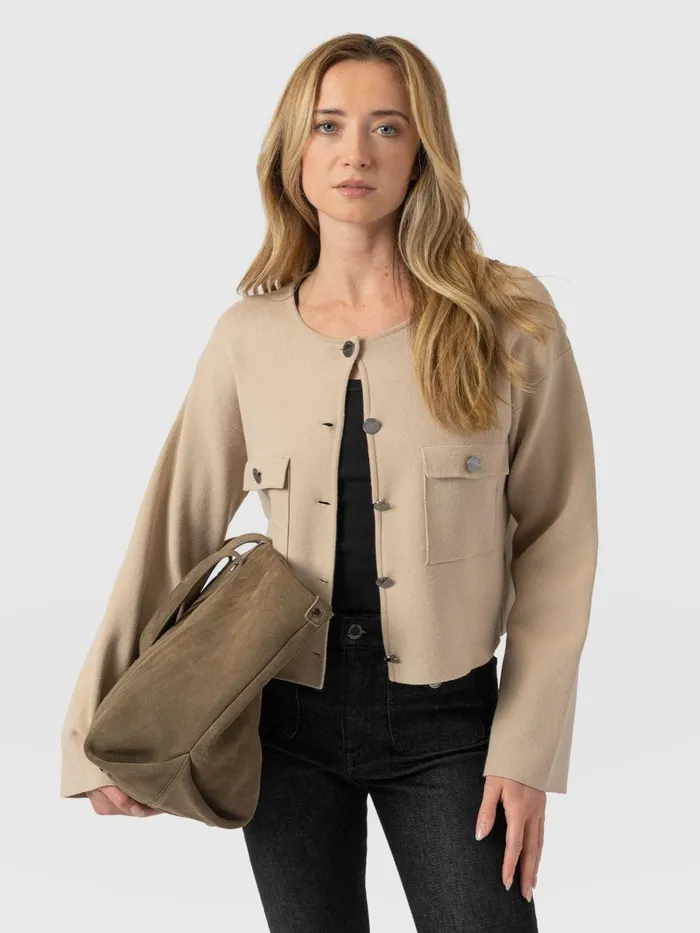 Maeva Knit Jacket 8211 Cream Cream Women Saint And Sofia Knitwear