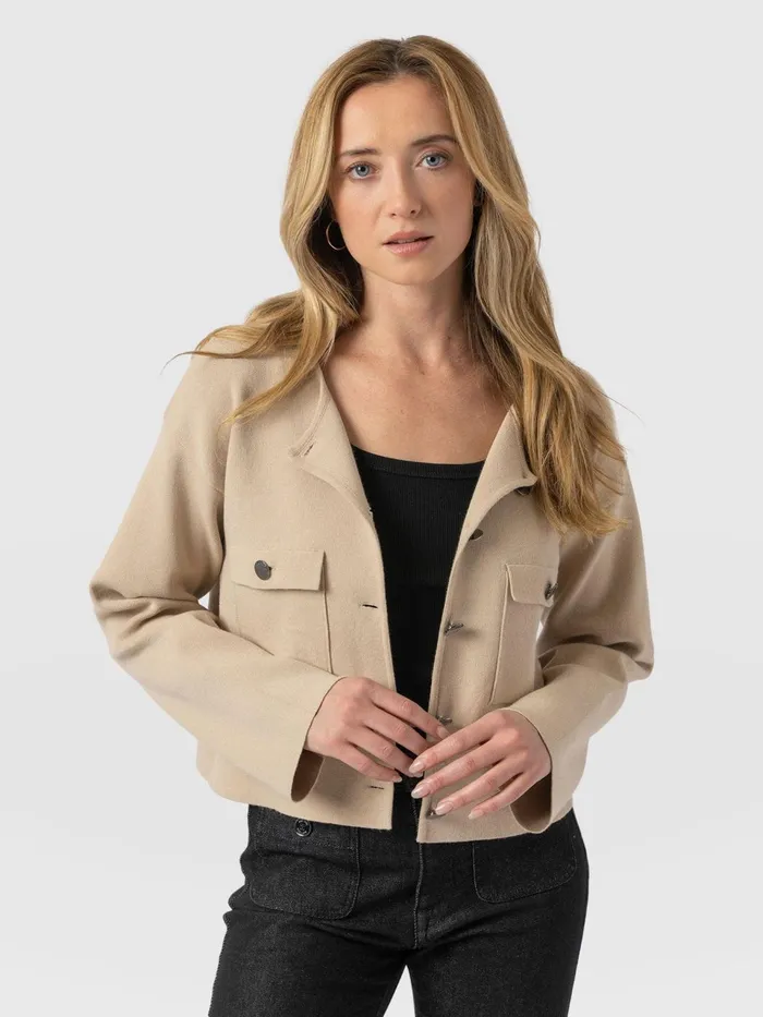 Maeva Knit Jacket 8211 Cream Cream Women Saint And Sofia Knitwear