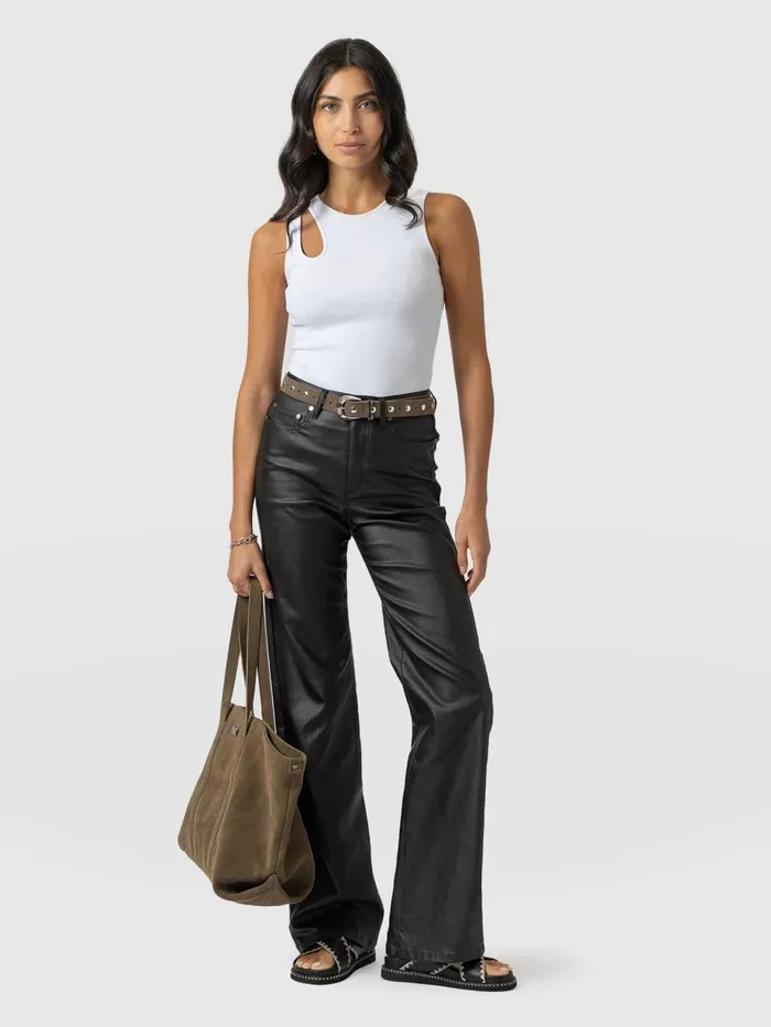 Maeve Wide Leg Pant 8211 Black Coated Black Coated Women Saint And Sofia Pants