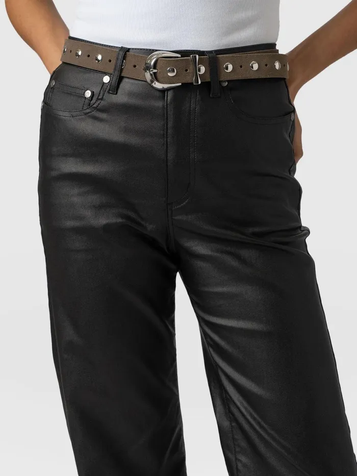Maeve Wide Leg Pant 8211 Black Coated Black Coated Women Saint And Sofia Pants