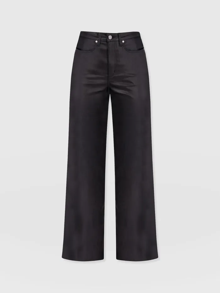 Maeve Wide Leg Pant 8211 Black Coated Black Coated Women Saint And Sofia Pants