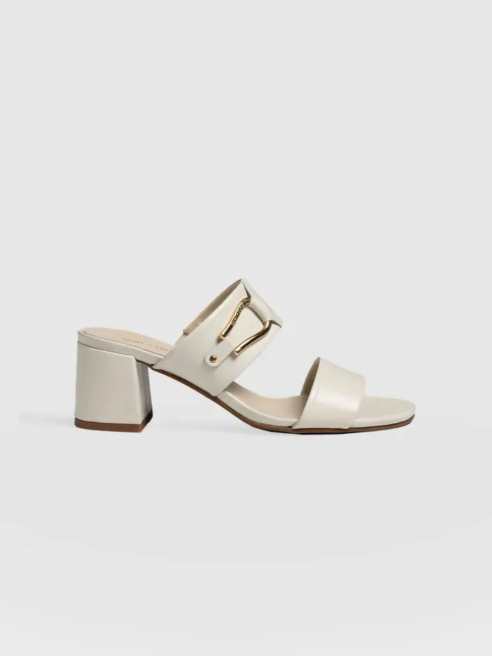 Maida Block Heeled Mules 8211 Cream Cream Women Saint And Sofia Leather