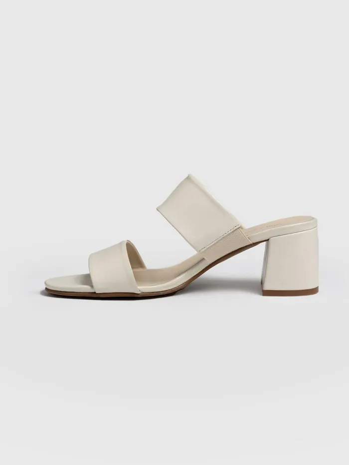 Maida Block Heeled Mules 8211 Cream Cream Women Saint And Sofia Leather