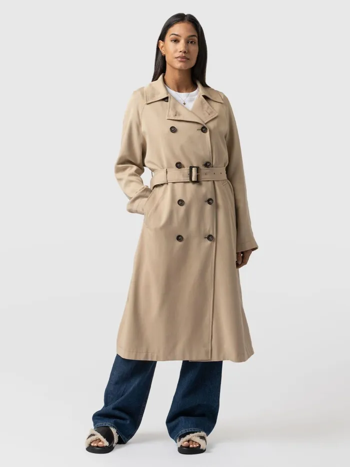 Marion Double Breasted Trench 8211 Beige Beige Women Saint And Sofia Coats and Jackets