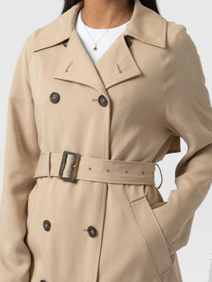 Marion Double Breasted Trench 8211 Beige Beige Women Saint And Sofia Coats and Jackets