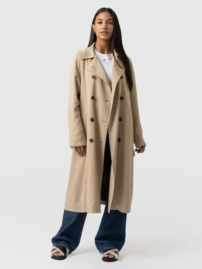 Marion Double Breasted Trench 8211 Beige Beige Women Saint And Sofia Coats and Jackets