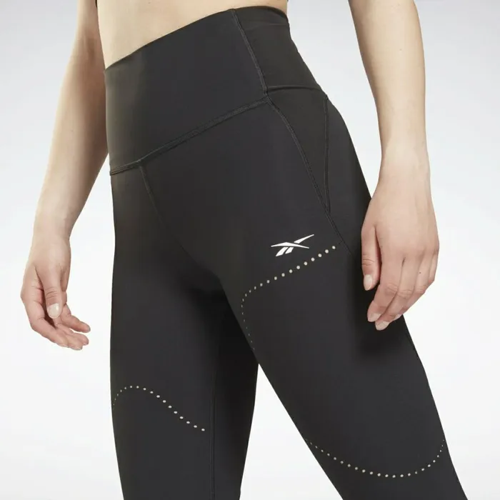 Matching Sets Womens Reebok Lux Perform High Rise Perforated Leggings Black