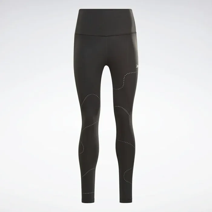Matching Sets Womens Reebok Lux Perform High Rise Perforated Leggings Black