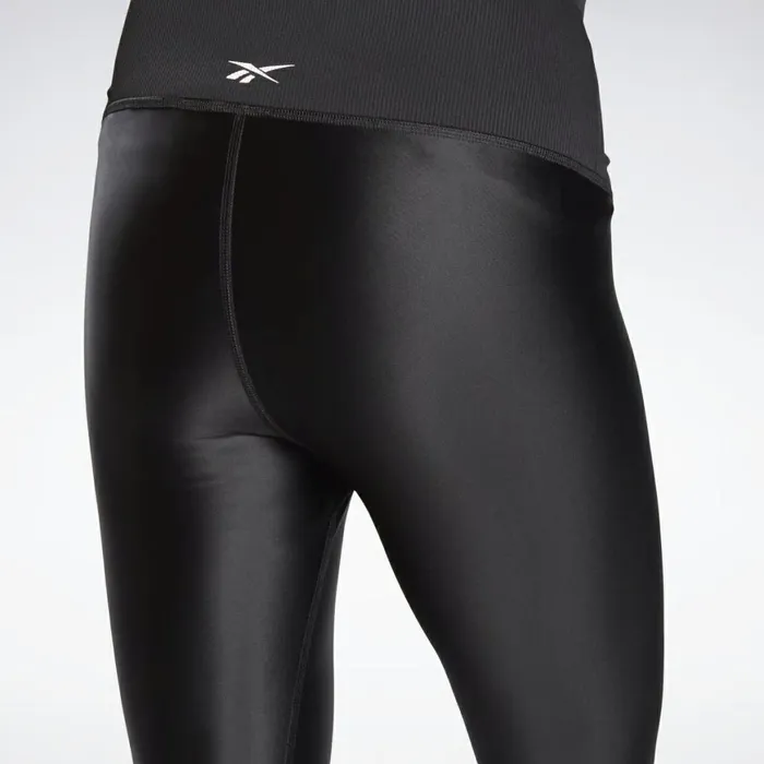 Maternity Womens Reebok Shiny Maternity Leggings Black