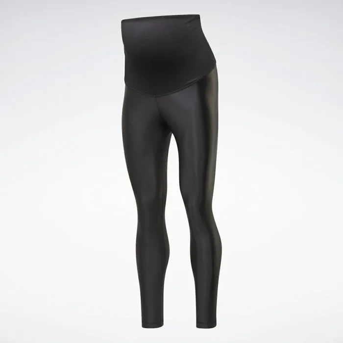 Maternity Womens Reebok Shiny Maternity Leggings Black
